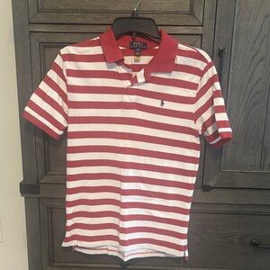 Polo by Ralph Lauren Red and White Striped Polo Shirt